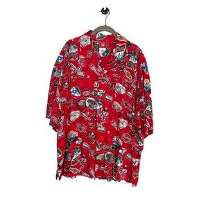 NFL Men Shirt XL Red Hawaiian Tampa Bay Buccaneers Football Retro 80s Summer